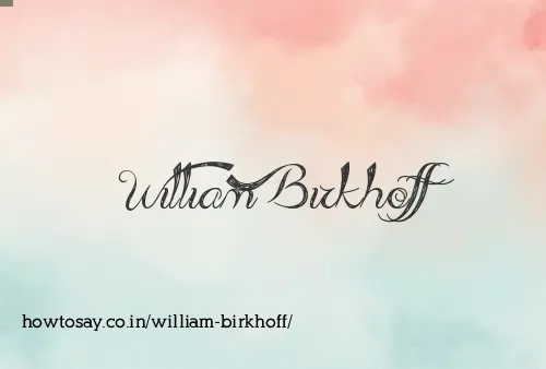 William Birkhoff