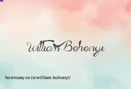 William Bohonyi