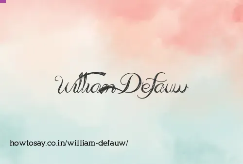William Defauw