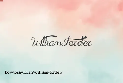 William Forder