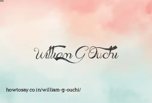 William G Ouchi