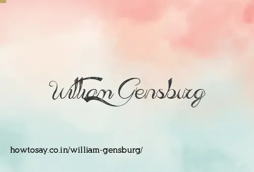 William Gensburg