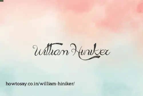 William Hiniker