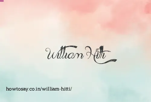 William Hitti