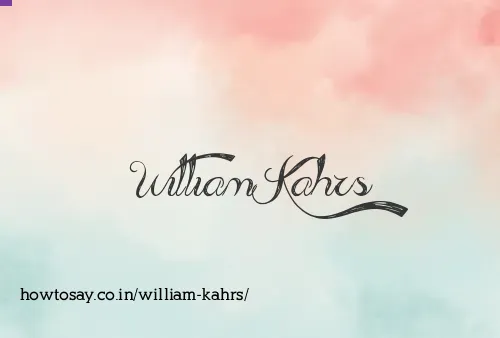 William Kahrs