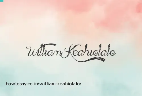William Keahiolalo