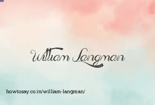 William Langman