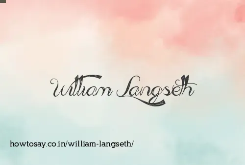 William Langseth