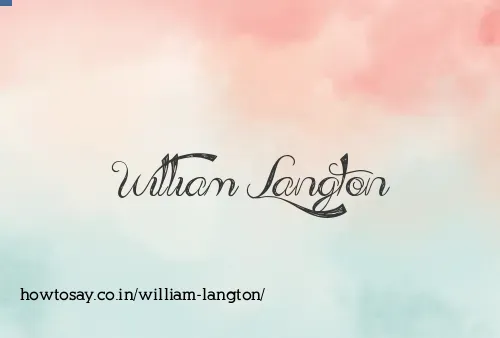 William Langton