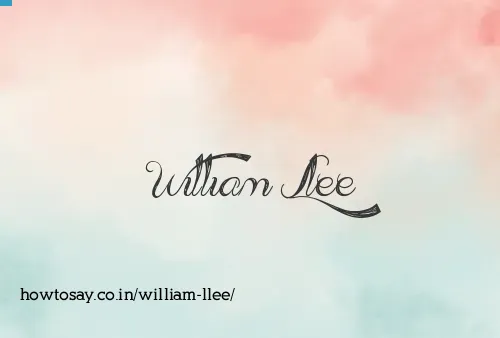 William Llee