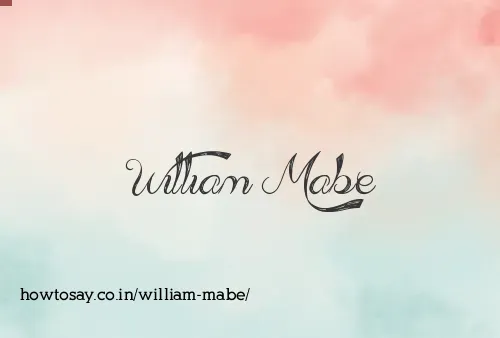 William Mabe
