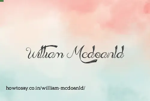 William Mcdoanld