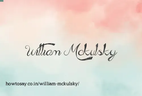 William Mckulsky