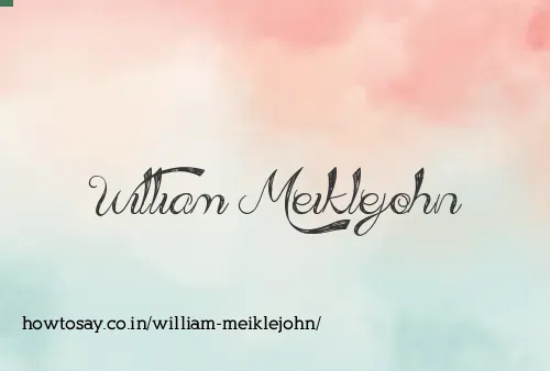 William Meiklejohn