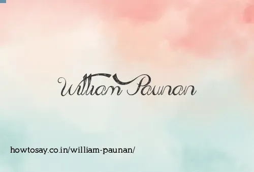 William Paunan