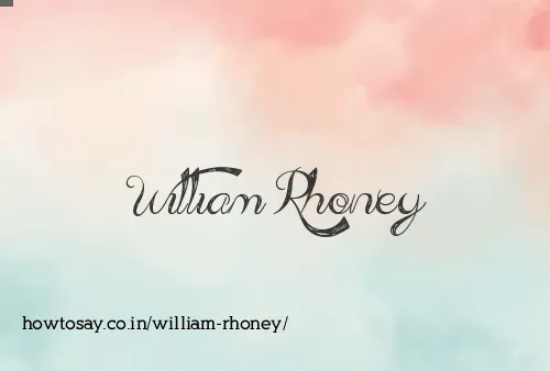 William Rhoney