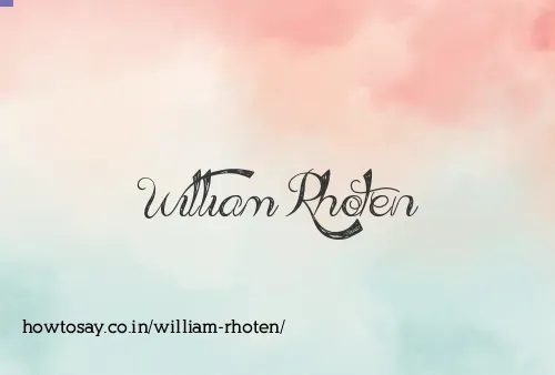 William Rhoten
