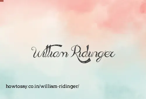 William Ridinger