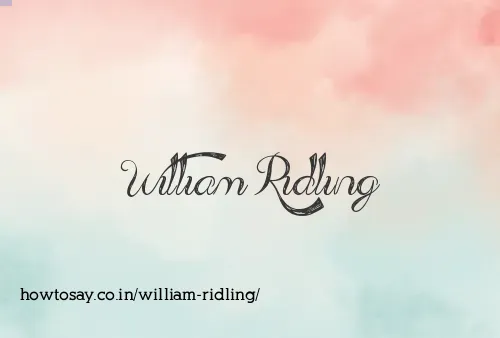 William Ridling