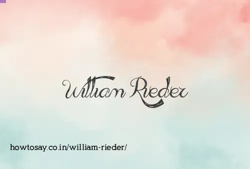 William Rieder