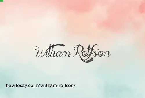 William Rolfson