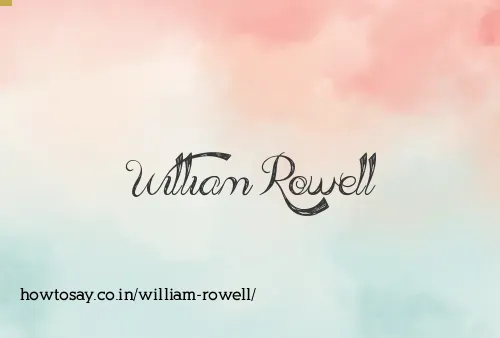 William Rowell