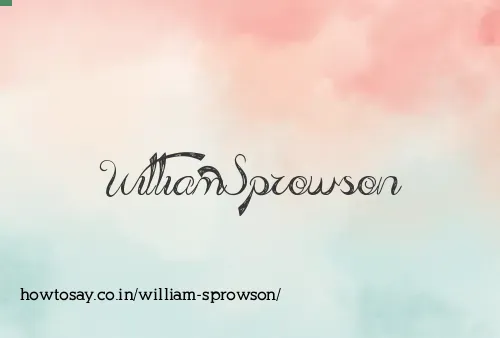 William Sprowson