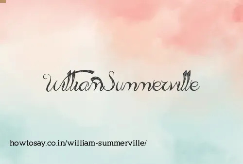 William Summerville