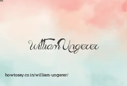 William Ungerer