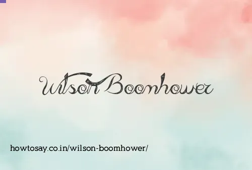 Wilson Boomhower
