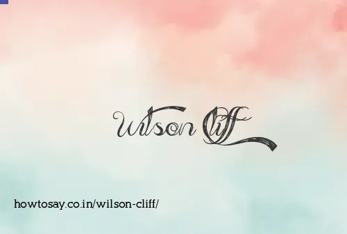 Wilson Cliff