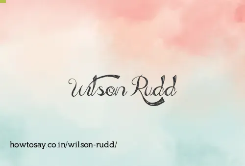 Wilson Rudd