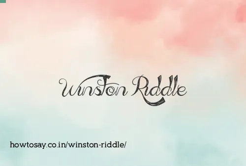 Winston Riddle