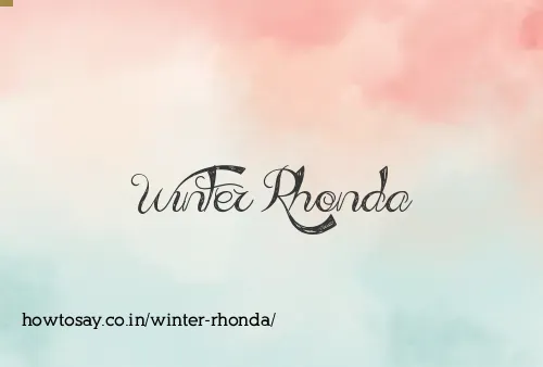 Winter Rhonda