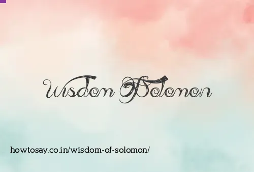 Wisdom Of Solomon