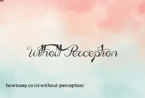 Without Perception
