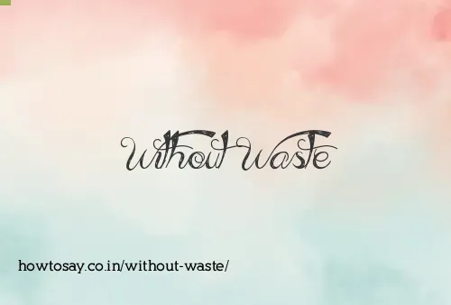 Without Waste