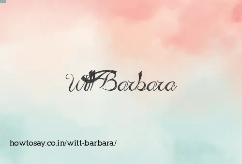 Witt Barbara