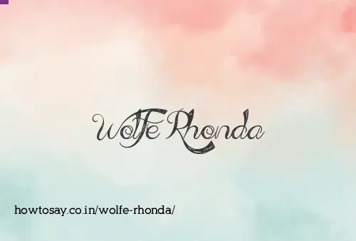 Wolfe Rhonda