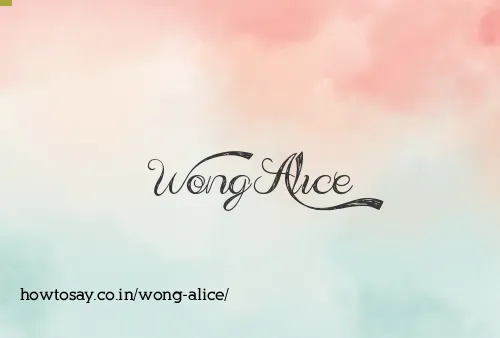 Wong Alice