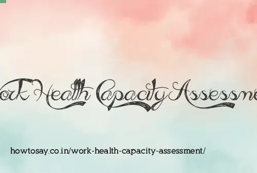 Work Health Capacity Assessment