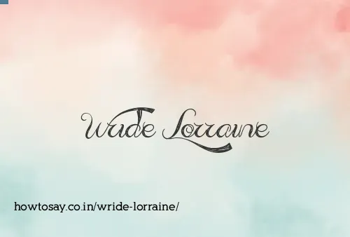 Wride Lorraine
