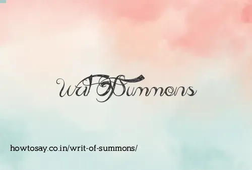 Writ Of Summons