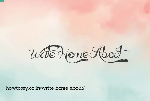 Write Home About