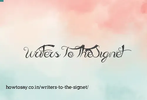 Writers To The Signet