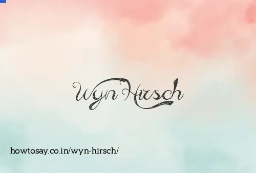 Wyn Hirsch