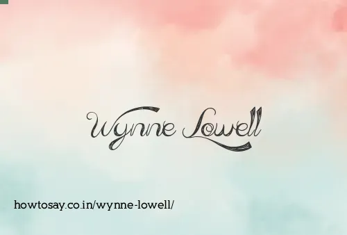 Wynne Lowell
