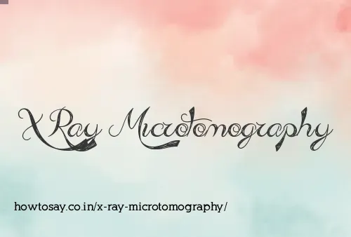 X Ray Microtomography