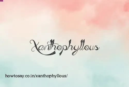 Xanthophyllous