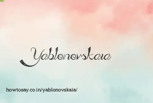 Yablonovskaia